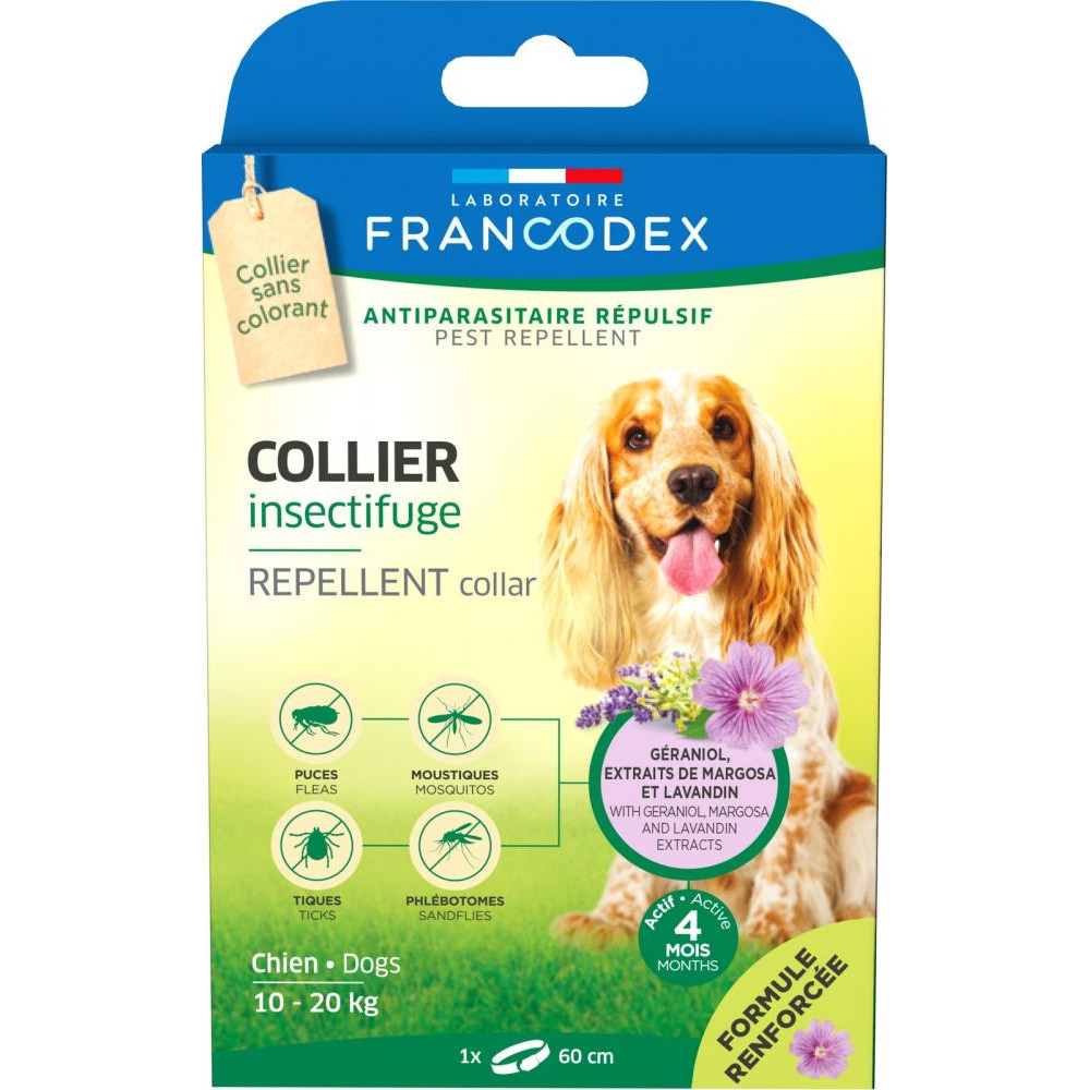 Francodex Repellent Collar нашийник від бліх та кліщів для собак вагою 10-20 кг, 60 см (3283021754832) - зображення 1