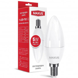   MAXUS LED C37 5W 4100K 220V E14 (1-LED-732)