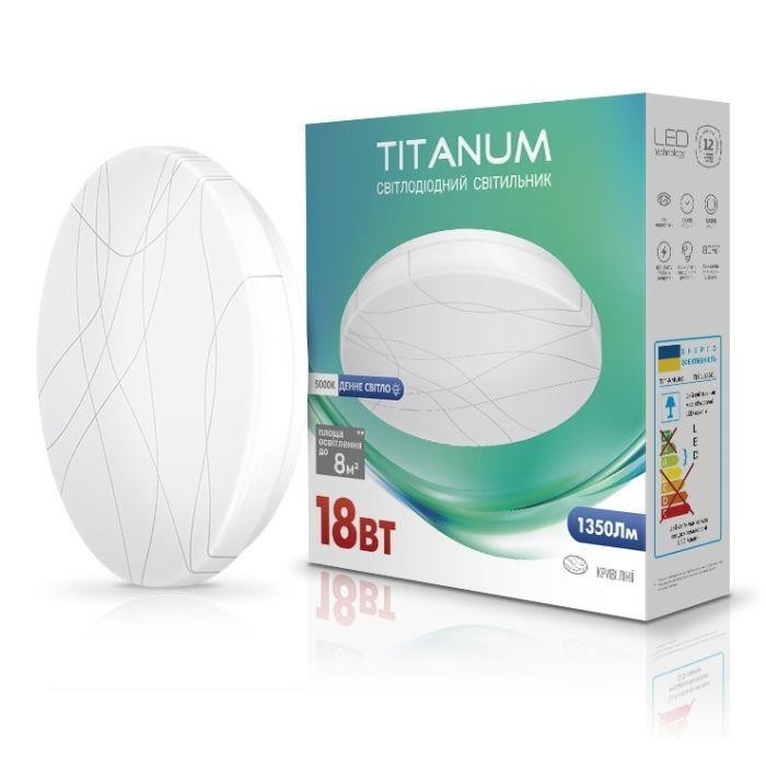 TITANUM LED світильник настінно-стельовий  18W 5000K Криві лінії (4820246481779) - зображення 1