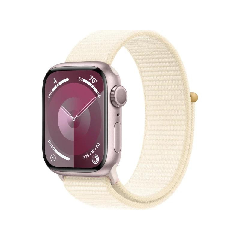 Apple Watch Series 9 GPS 41mm Pink Aluminum Case w. Starlight Sport Loop (MR9N3+MT553) - зображення 1