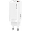 USAMS US-CC110 GaN Mini 65W 2хType-C/USB QC White - зображення 1