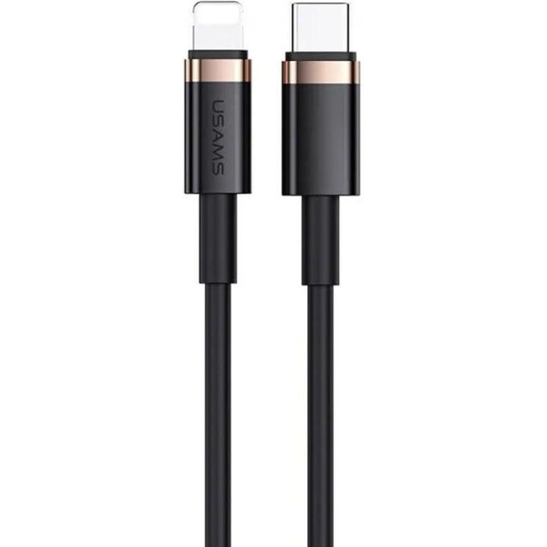 USAMS US-SJ484 U63 Type-C To Lightning 20W PD Fast Charging & Data Cable 1.2m Black (SJ484USB01) - зображення 1