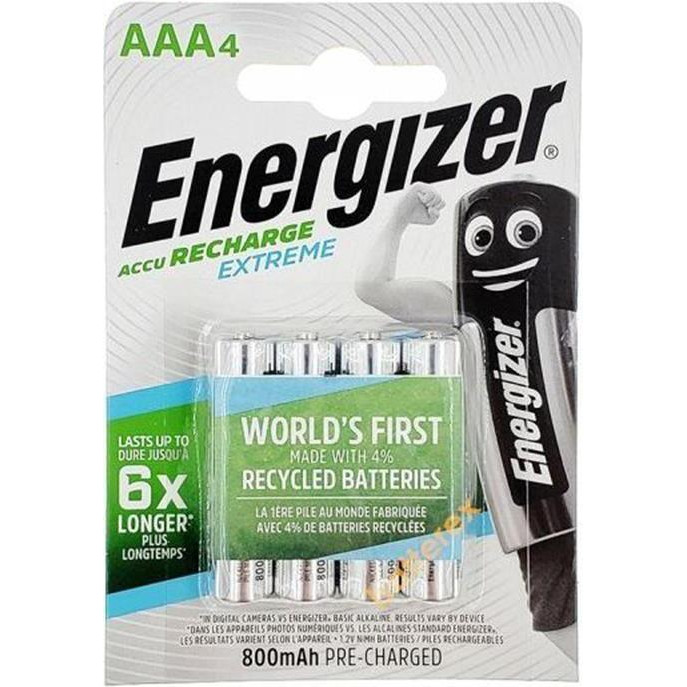 Energizer AAA 800mAh NiMh 4шт Recharge Extreme (7638900416879) - зображення 1