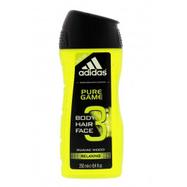   Adidas Гель для душа Аdidas 3 в 1 Body, Hair And Face Pure Game 250 мл (3607340725289)