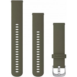   Garmin Ремінець  Quick Release Vivomove Style Band 20mm, Silicone Band, Silver/Moss Green (010-12924-11)