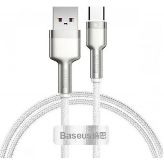 Baseus Cafule Metal Data Cable USB to Type-C 66W 1m White (CAKF000102) - зображення 1