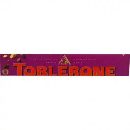   Toblerone Шоколад молочний  з родзинками й нугою з меду та мигдалю, 100 г (7622201137175)