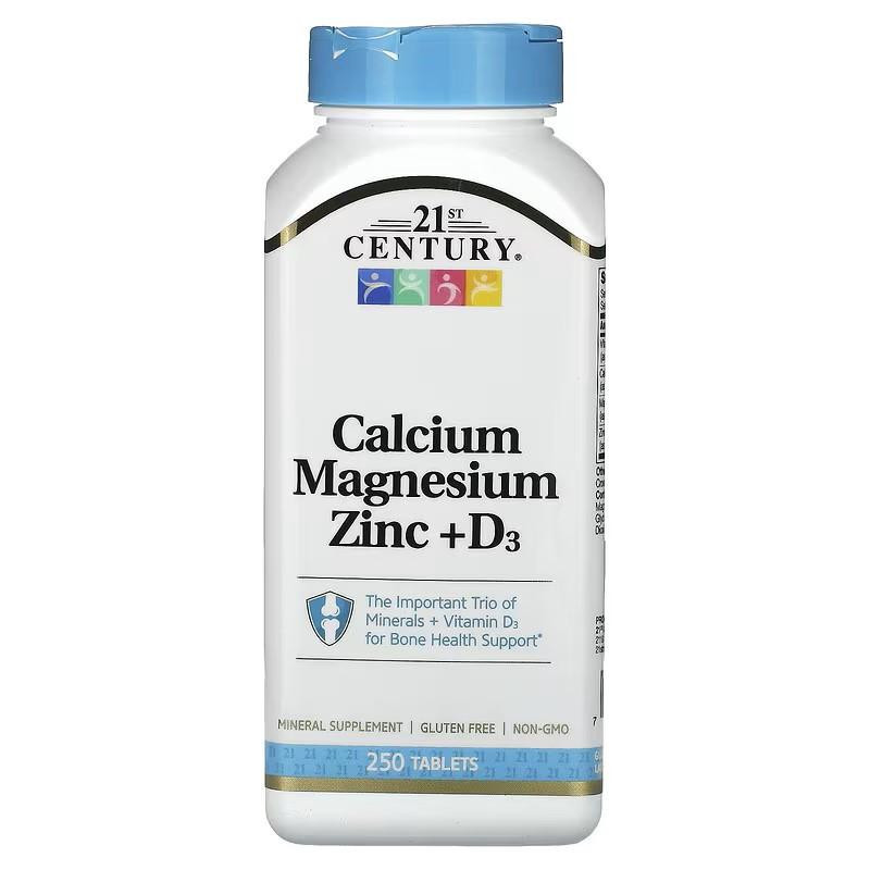 21st Century Calcium Magnesium Zinc + D3 250 Tablets - зображення 1