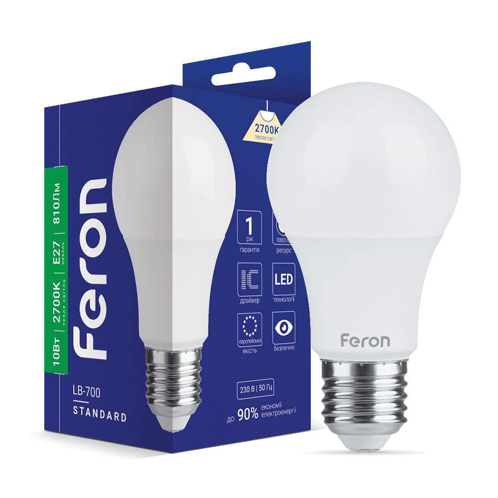 FERON LED LB-700 A60 10W E27 2700K (40010) - зображення 1