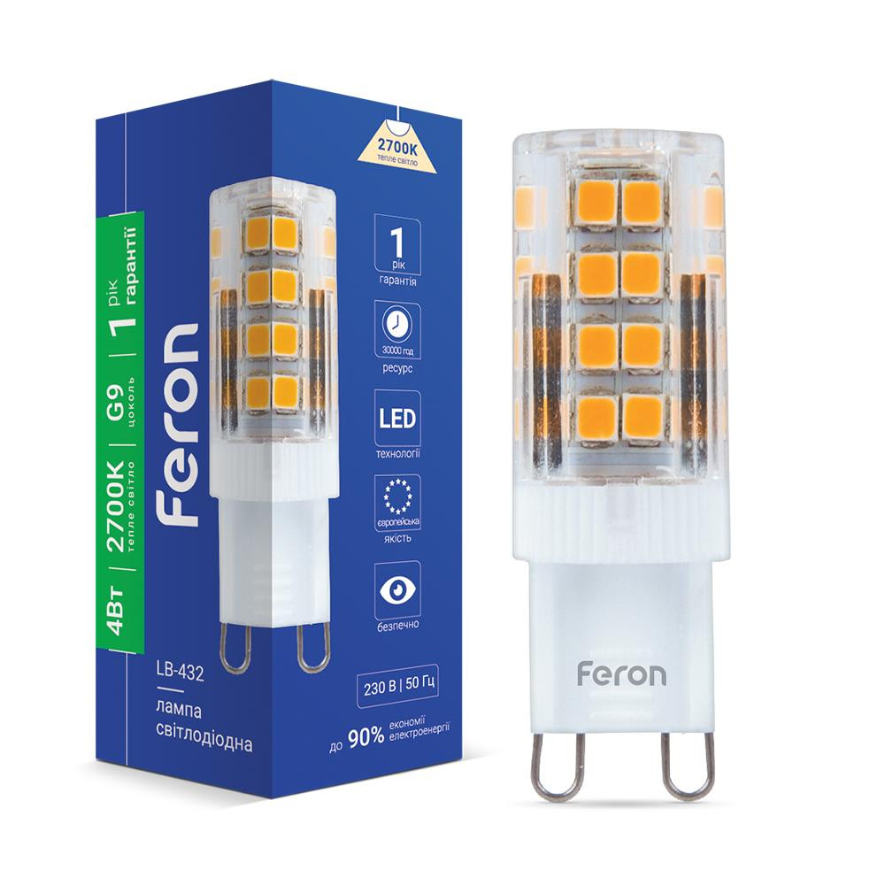 FERON LED LB-432 230V 4W 51Leds G9 2700K 350Lm (25769) - зображення 1