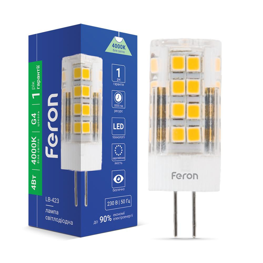 FERON LED LB-423 JC 4W G4 230V 4000K (25775) - зображення 1