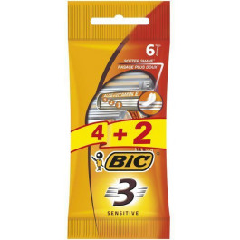   BIC Бритва чоловіча  Sensitive 3, без змінних картриджів, 4+2 шт.