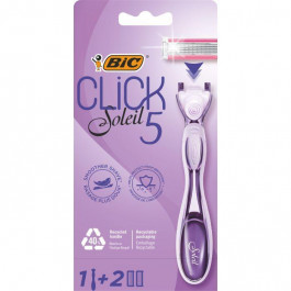   BIC Станок для бритья женский  Miss Soleil Click 5 с 2 сменными картриджами (3086123680227)