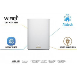   ASUS ZenWiFi AX Hybrid XP4 2-Pack White (90IG05T0-BM9110)