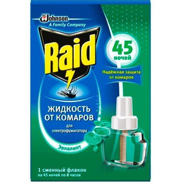 Raid Жидкость от комаров для электрофумигаторов 45 ночей с эвкалиптом (4620000431763) - зображення 1