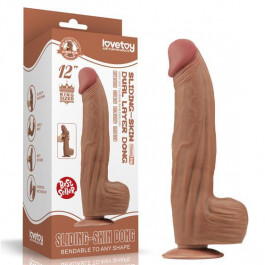   LoveToy Sliding-Skin Dual Layer Dong 12" Brown (6452LVTOY939)