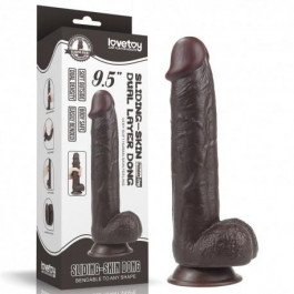   LoveToy 9.5'' Sliding-Skin Dildo Coffee (6452LVTOY462)