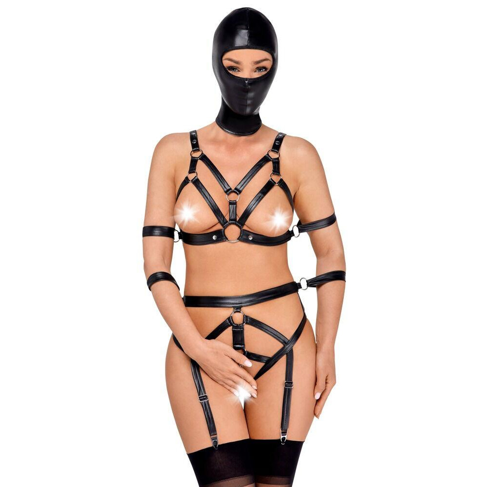 Orion Бондажний набір Bad Kitty Naughty Toys Harness + Mask, чорний (4024144352890) - зображення 1