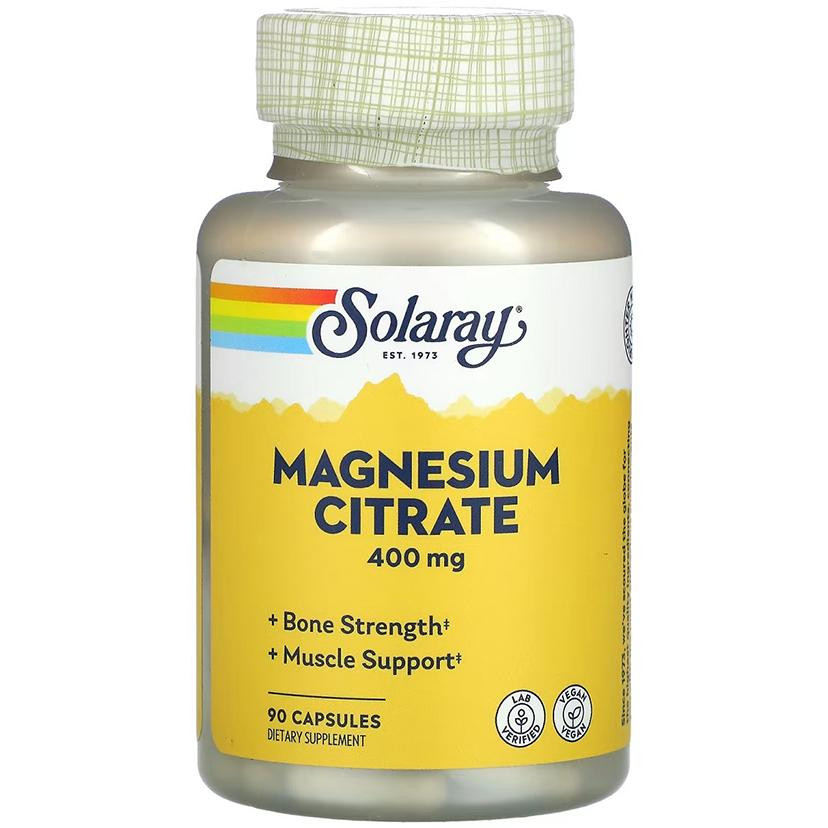 Solaray Цитрат магния (Magnesium Citrate) 400 мг 90 капсул - зображення 1