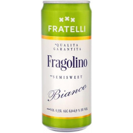   Fratelli Напиток винный Fragolino Bianco игристое полусладкое 0,33 л 6-6,9% (4820001729580)