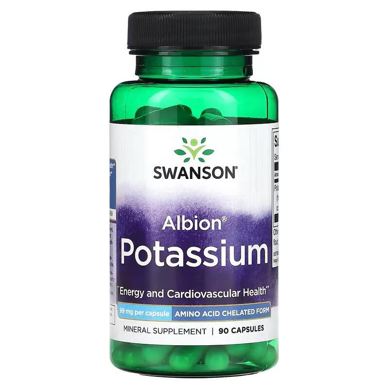 Swanson Albion Potassium, 99 мг калію, 90 капсул - зображення 1