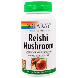   Solaray Грибы рейши, Reishi Mushroom, , 600 мг, 100 капсул (SOR-01505)