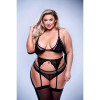 Baci 3PC LACE & MESH BRA, GARTER & PANTY SET BLACK, QUEEN (BAC3213BLKQ) - зображення 3