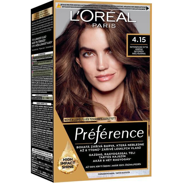 L'Oreal Paris Стійка фарба для волосся  Preference 4.15 Caracas Intense Deep Brown 174 мл - зображення 1