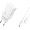 XO CE10 QC&PD3.0 65W + Lightning-Type-C White - зображення 1