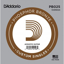   D'Addario Струна PB025 Phosphor Bronze .025