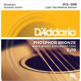   D'Addario EJ19 Phosphor Bronze Light Top/Medium Bottom Acoustic Guitar Strings 12/56