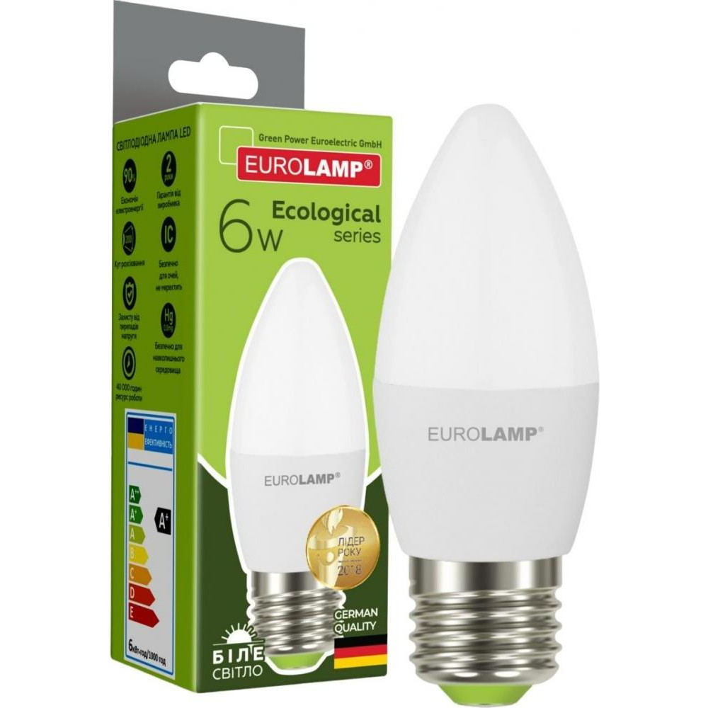 EUROLAMP LED ЕКО CL 6W E27 4000K (LED-CL-06274(P)) - зображення 1