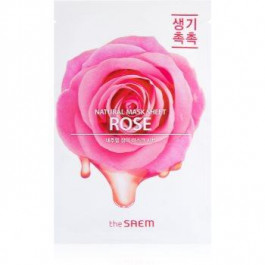   The Saem Natural Mask Sheet Rose тканинна маска для обличчя зі зволожуючим та відновлюючим ефектом 21 мл