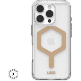   URBAN ARMOR GEAR iPhone 16 Pro, Plyo Magsafe, Ice/Gold (114480114381)