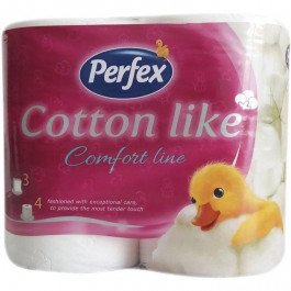   Perfex Туалетний папір  Cotton Like Comfort Line 3 шари 4 рулони (8606108597262)