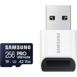   Samsung 256 GB microSDXC UHS-I U3 V30 A2 Pro Ultimate + Reader (MB-MY256SB)