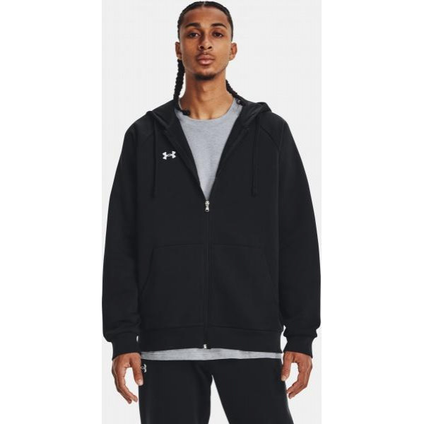 Under Armour Толстовка на флісі на блискавці чоловіча  Ua Rival Fleece Fz Hoodie 1379767-001 S Чорна (19688419978 - зображення 1