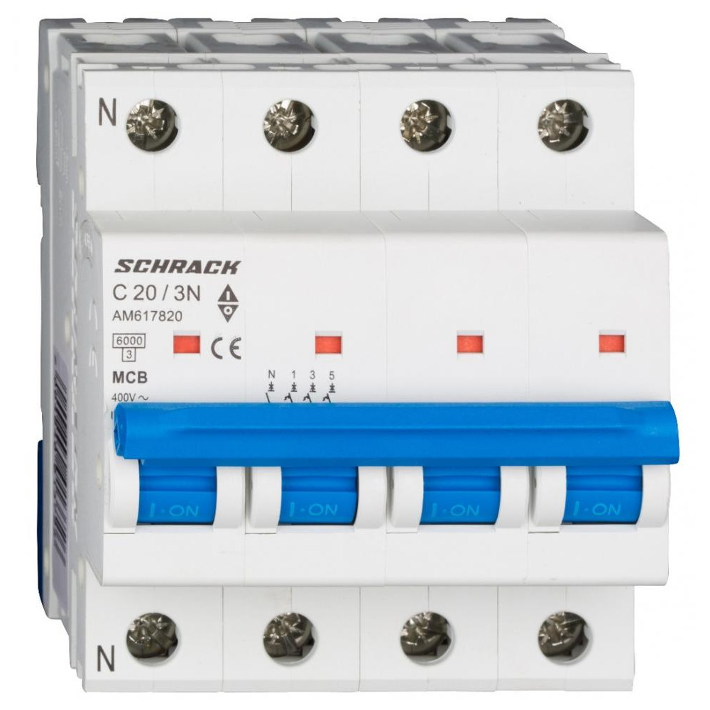 Schrack Technik 3P+N С 20А 6кА (AM617820--) - зображення 1