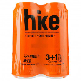   Hike Пиво  Преміум світле, 4,8%, 4 ж/б по 0,5 л (840504) (4820000194099)