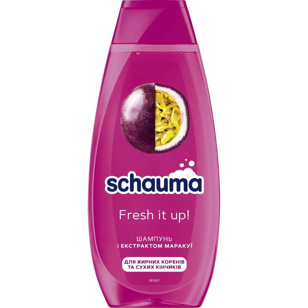 Schauma "Fresh it UP" 400 ml Шампунь с экстрактом Маракуйи для волос жирных у корней и сухих на кончиках (38 - зображення 1