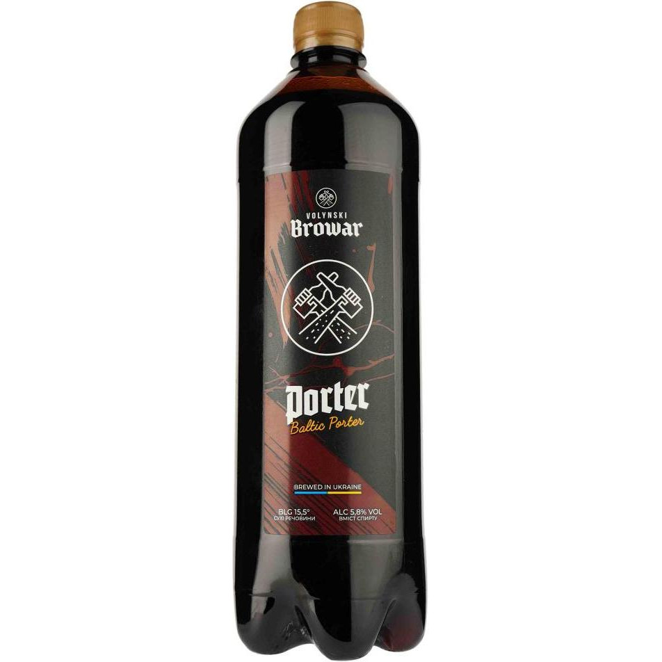 Volynski Browar Пиво  Porter, темне, 5,8%, 1 л (4820183001900) - зображення 1