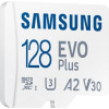 Samsung 128 GB microSDXC Class 10 UHS-I U3 V30 A2 EVO Plus + SD Adapter MB-MC128KA - зображення 3