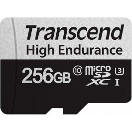   Transcend 256 GB microSDXC UHS-I (U3) High Endurance + SD Adapter TS256GUSD350V