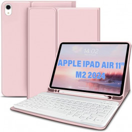   BeCover Чохол-книжка з бездротовою клавіатурою  для Apple iPad Air 11" M2 2024 Pink (711398)