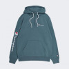 Champion Оливкова чоловіча кофта  Hooded Half Zip Sweatshirt cha219211-BLG - зображення 4