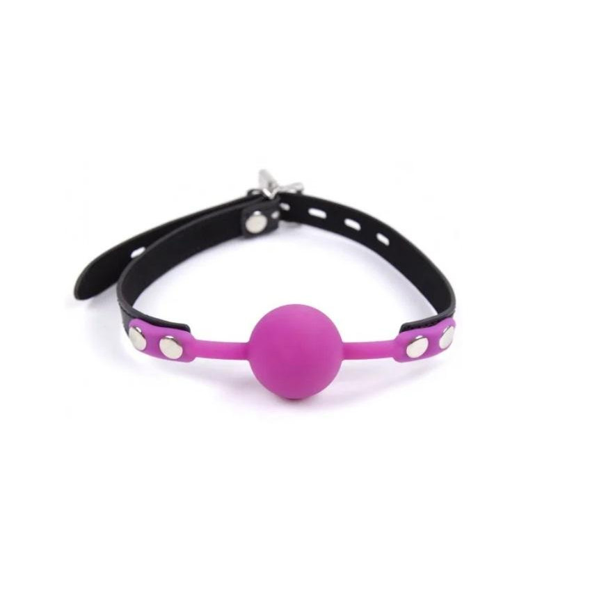 DS Fetish Silicone ball gag rose with lock (226612012) - зображення 1