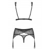 Obsessive Firella garter belt set (Чорний, L/XL) (86086) - зображення 2