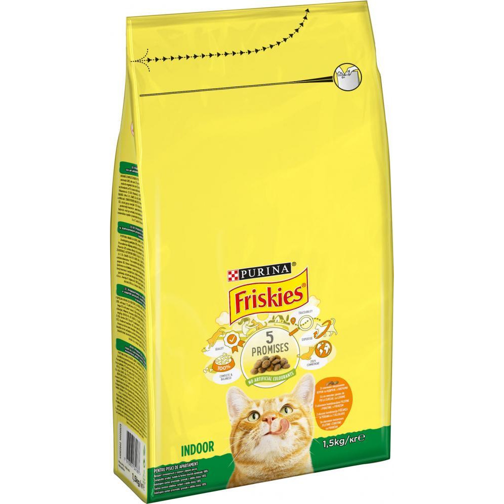 Friskies Indoor С курицей и садовой травой 1,5 кг (7613031341887) - зображення 1