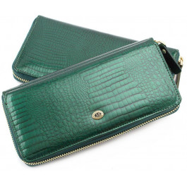   ST Leather Женский лаковый кошелек на молнии с блоком для карт  (16326) (S7001A Green)