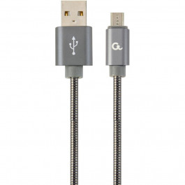   Cablexpert Premium Spiral Metal Micro-USB Gray 1m (CC-USB2S-AMMBM-1M-BG)